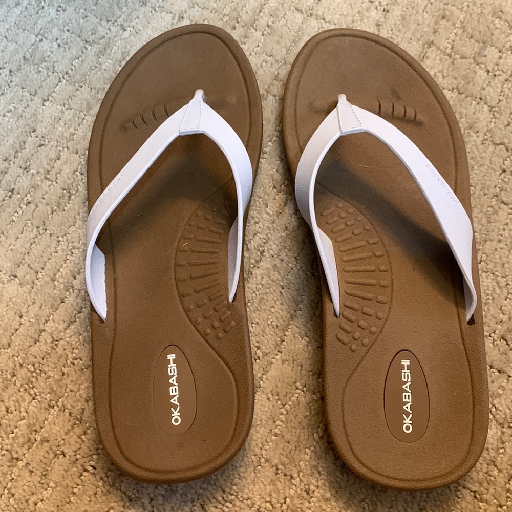 Brand new white flip-flops waterproof